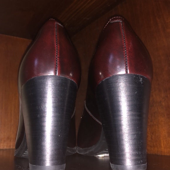 Clark Artisan•Oxblood Leather Chunky Heels - Picture 4 of 6